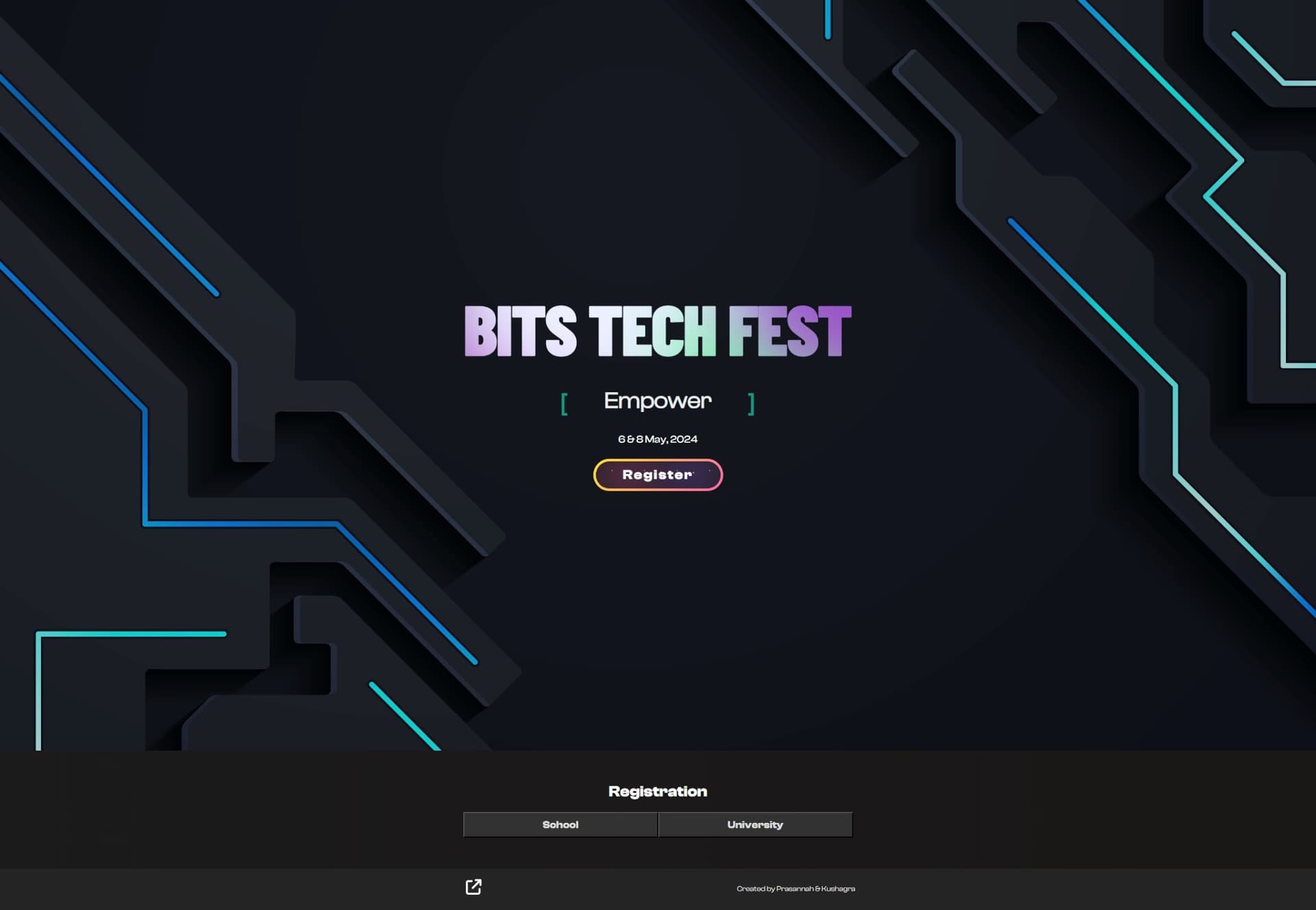 Screenshot of BITS Tech Fest Platform project showing the main interface and features